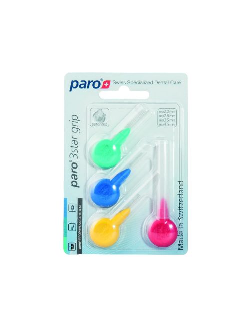 PARO 3STAR-GRIP MIX FOGKÖZTISZTÍTÓ KEFE - VEGYES MÉRET - 4 DB